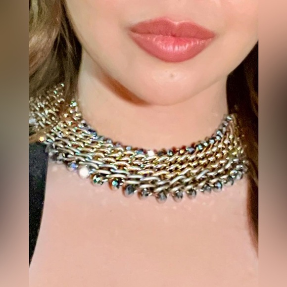 Lucky Star chunky statement link necklace. Gold, silver, gun metal gray - Picture 3 of 13